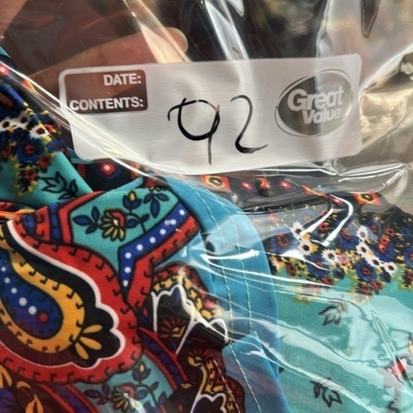 Reborn Paisley Print Midi Dress Teal Sleeveless Casual Boho Pocket M - Picture 9 of 11